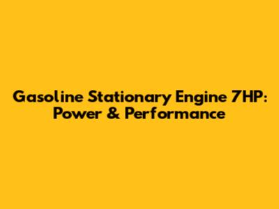 Gasoline Stationary Engine 7HP: Power & Performance